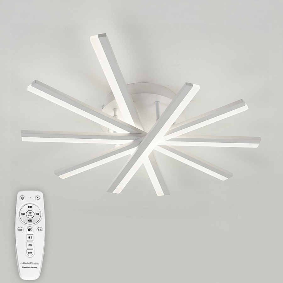 Lampadario a LED con telecomando ZOE, 67W, Luce Fredda/Calda/Neutra, Dimmerabile, Lampadario a LED Bianco con telecomando Titolo predefinito Alessandro Design