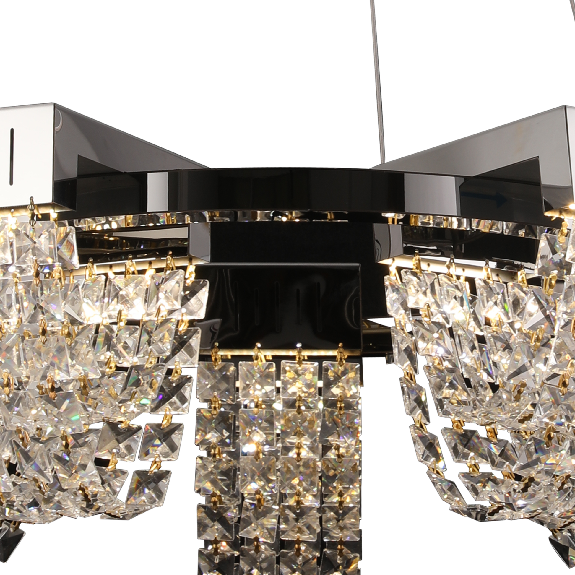 Lampadario LED in Cristallo 15W, STRATUS Magno, Diametro 50cm, Cromo Lucido, Luce Calda Neutra Fredda 3000K/4000K/6000K Altezza Regolabile, Metallo e Cristallo Lampadari in Cristallo Titolo predefinito Alessandro Design