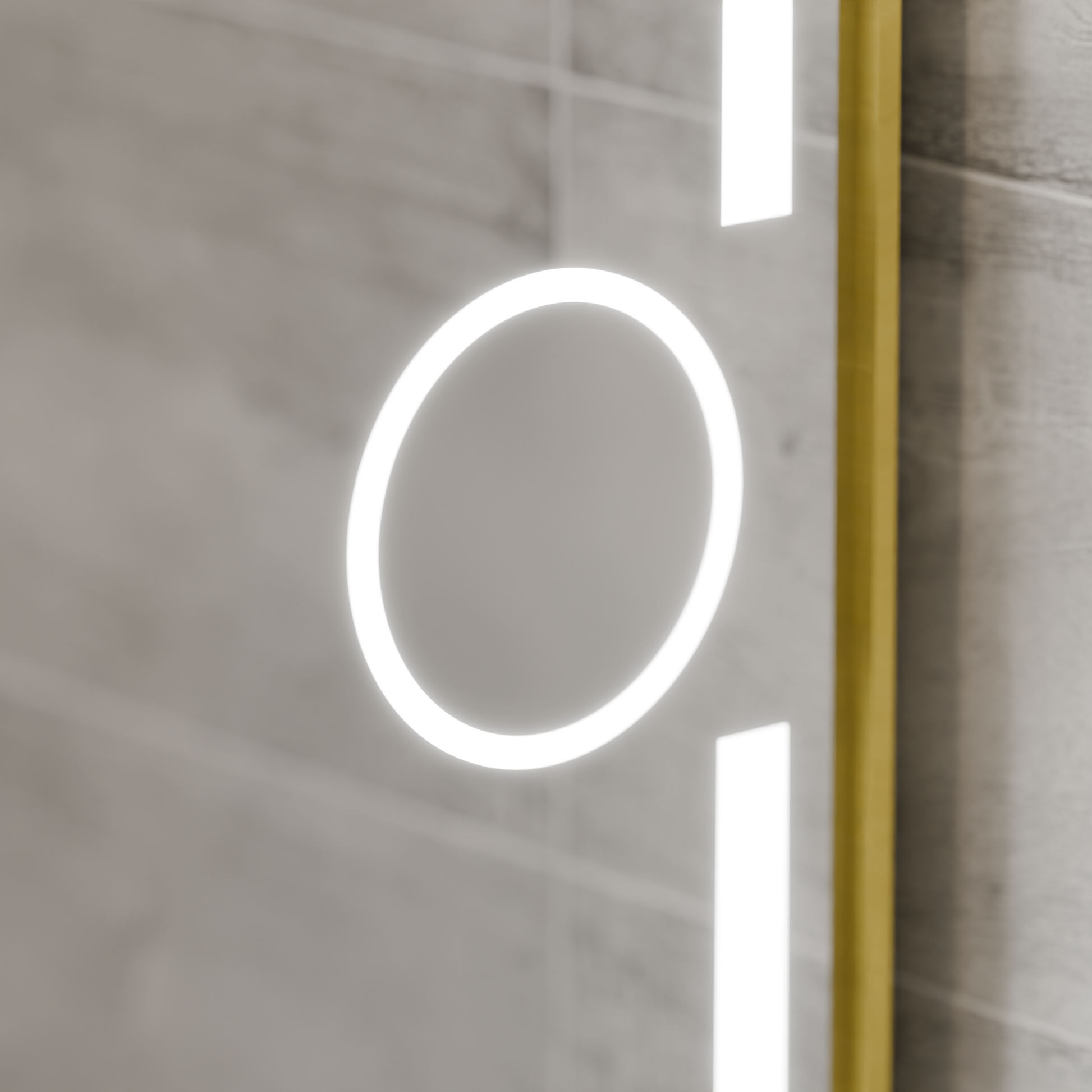 Specchio rettangolare a LED, 120x80 cm, Eclat MotionGlow Marcello, sistema antiappannante, orologio e termometro, lente d'ingrandimento cosmetica, dimmerabile, cornice oro spazzolato Marcello Mirrors Titolo predefinito Alessandro Design