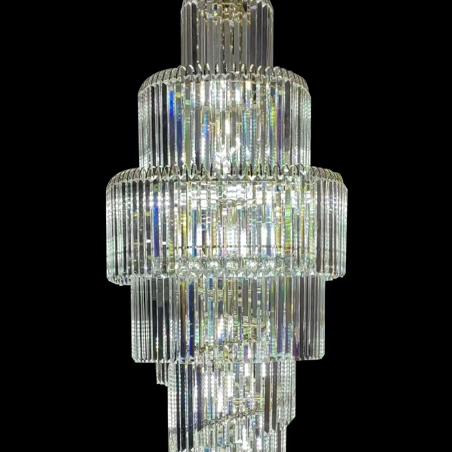 Lampadario in Cristallo CC8043/600H1800GD, Diametro 60 cm, Altezza 180 cm, Oro Lucido, Altezza Regolabile, Design Elegante Lampadario in Cristallo Titolo predefinito Alessandro Design