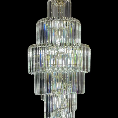 Lampadario in Cristallo CC8043/600H1800GD, Diametro 60 cm, Altezza 180 cm, Oro Lucido, Altezza Regolabile, Design Elegante Lampadario in Cristallo Titolo predefinito Alessandro Design