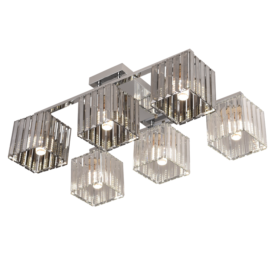 Lampadario georgiano, LC115/6, 6x E27, cromo, metallo Lampadari classici Titolo predefinito Alessandro Design