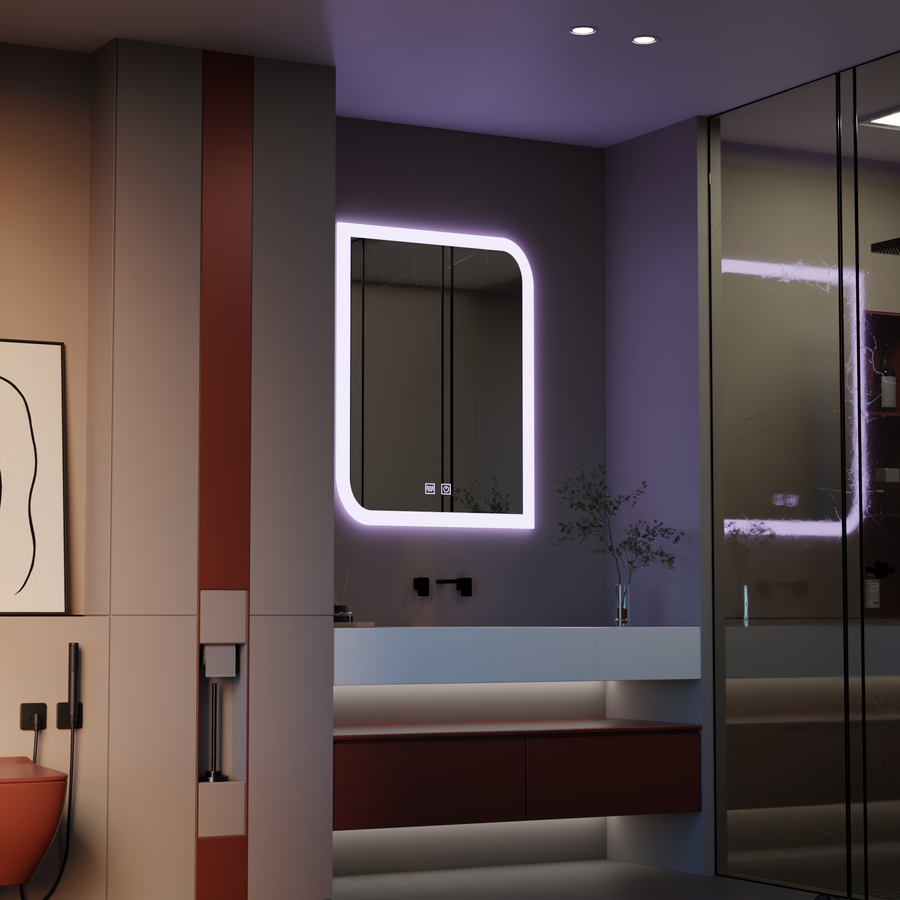 CLARIVO LED Specchio Rettangolare, 14W, 60X80cm, Touch, Sistema Demister Specchi Korman E Titolo predefinito Alessandro Design