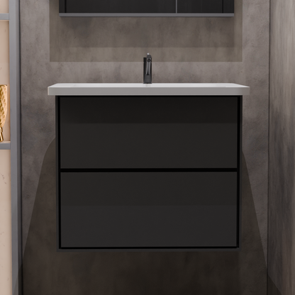 Set mobili da bagno SANTORINI, 60x50 cm, 2 pezzi, mobili da bagno grigio e bianco Titolo predefinito Alessandro Design