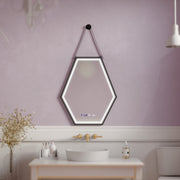Specchio rettangolare a LED, 55x70 cm, sensore Marcello MotionGlow, sistema antiappannamento, orologio e termometro, specchi Marcello regolabili Titolo predefinito Alessandro Design