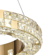 Lampadario LED con telecomando, LLC135/1GD, cristallo e metallo, 29W, 1 cerchio, dimmerabile, altezza regolabile, luce fredda/calda/neutra, illuminazione di lusso Lampadari LED con telecomando Titolo predefinito Alessandro Design