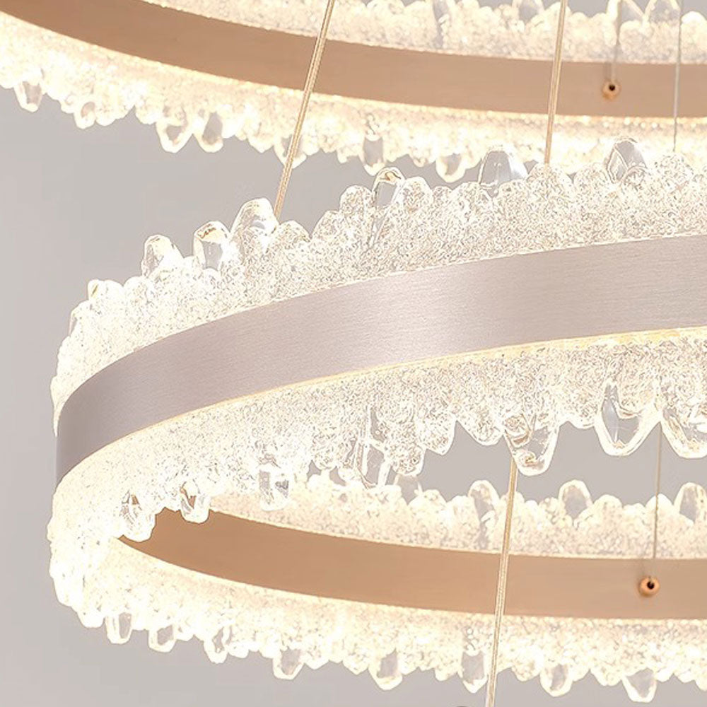 Lampadario LED a Sospensione con Telecomando NIVALIS Duo 127W, Cerchi 60x80cm, Luce Fredda/Calda/Neutra, Dimmerabile, Regolabile in Altezza, Lampadari LED Oro con Telecomando Titolo predefinito Alessandro Design