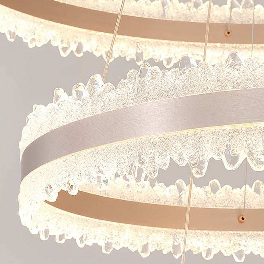 Lampadario LED a Sospensione con Telecomando NIVALIS Duo 127W, Cerchi 60x80cm, Luce Fredda/Calda/Neutra, Dimmerabile, Regolabile in Altezza, Lampadari LED Oro con Telecomando Titolo predefinito Alessandro Design
