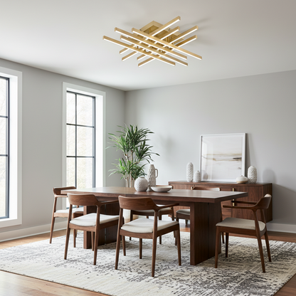 Lampadario LED con Telecomando LINEX, 108W, Luce 3000K/4000K/6000K, Dimmerabile, Oro Lampadari LED con Telecomando Titolo predefinito Alessandro Design