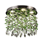 Lampadario LED in cristallo LLC211/400GN Rotondo, 22W, Luce Fredda/Calda/Neutra, Cristalli Verdi, Lampadari in Cristallo Cromato Lucido Titolo predefinito Alessandro Design