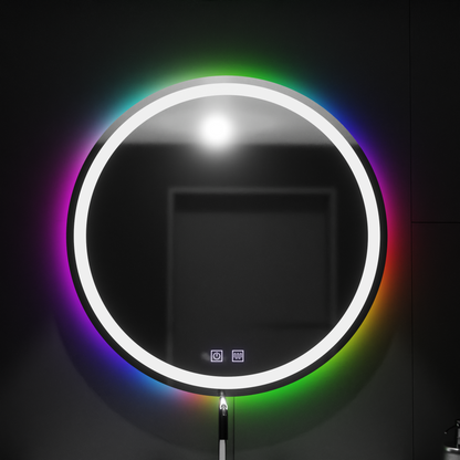 Specchio LED rotondo 60 cm, Spectrum Touch, RGB, Sistema Demister Specchi Korman E Titolo predefinito Alessandro Design