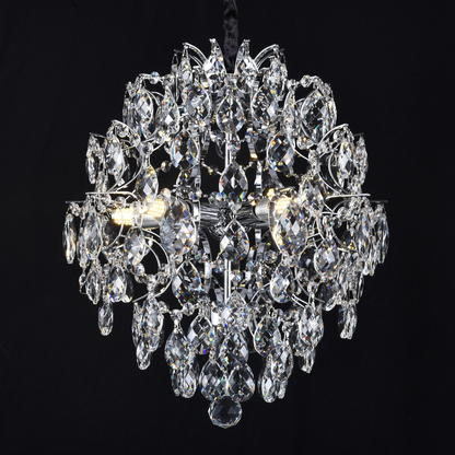 Lampadario in Cristallo CRYSTARA Nobile, 5x E14, Diametro 40cm, Lampadari in Cristallo Cromato Lucido Titolo predefinito Alessandro Design