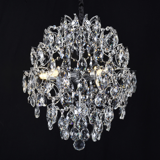 Lampadario in Cristallo CRYSTARA Nobile, 5x E14, Diametro 40cm, Lampadari in Cristallo Cromato Lucido Titolo predefinito Alessandro Design