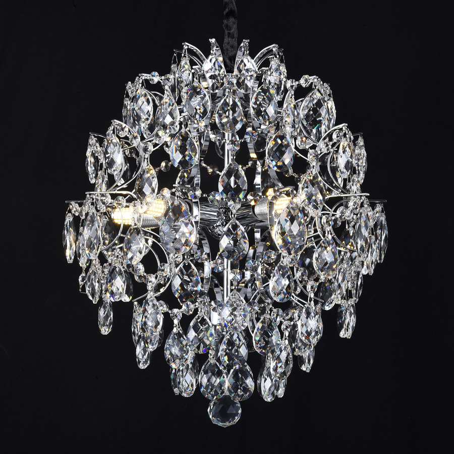 Lampadario in Cristallo CRYSTARA Nobile, 5x E14, Diametro 40cm, Lampadari in Cristallo Cromato Lucido Titolo predefinito Alessandro Design