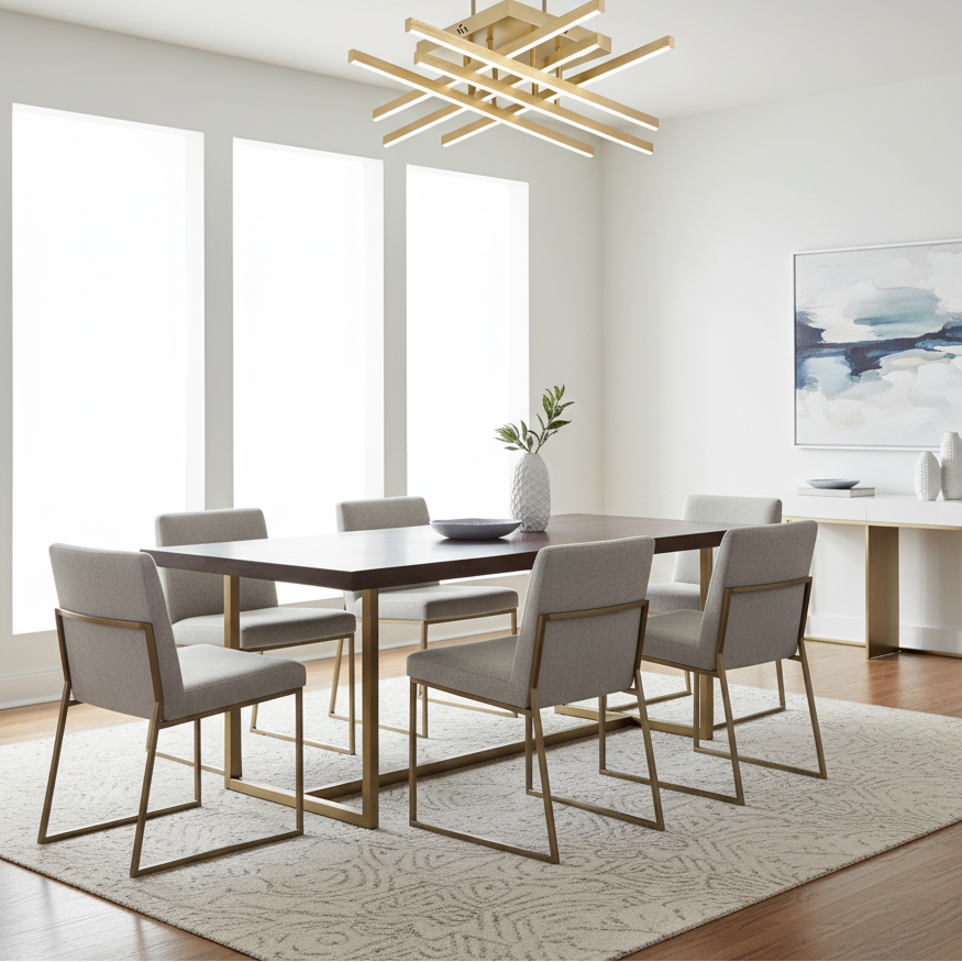 Lampadario LED con Telecomando LINEX, 81W, Luce 3000K/4000K/6000K, Dimmerabile, Oro Lampadari LED con Telecomando Titolo predefinito Alessandro Design
