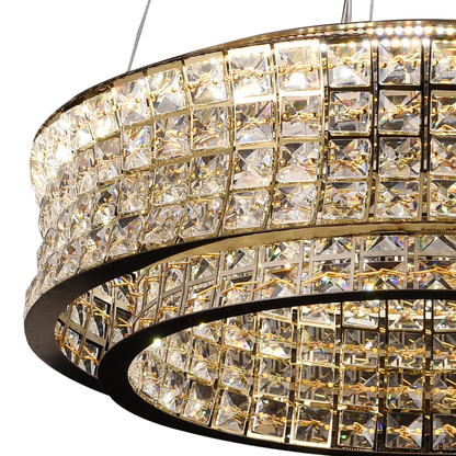 Lampadario LED con telecomando, LLC160/500GD, cristallo e metallo, 54W, dimmerabile, altezza regolabile, luce fredda/calda/neutra, illuminazione di lusso Lampadari LED con telecomando Titolo predefinito Alessandro Design