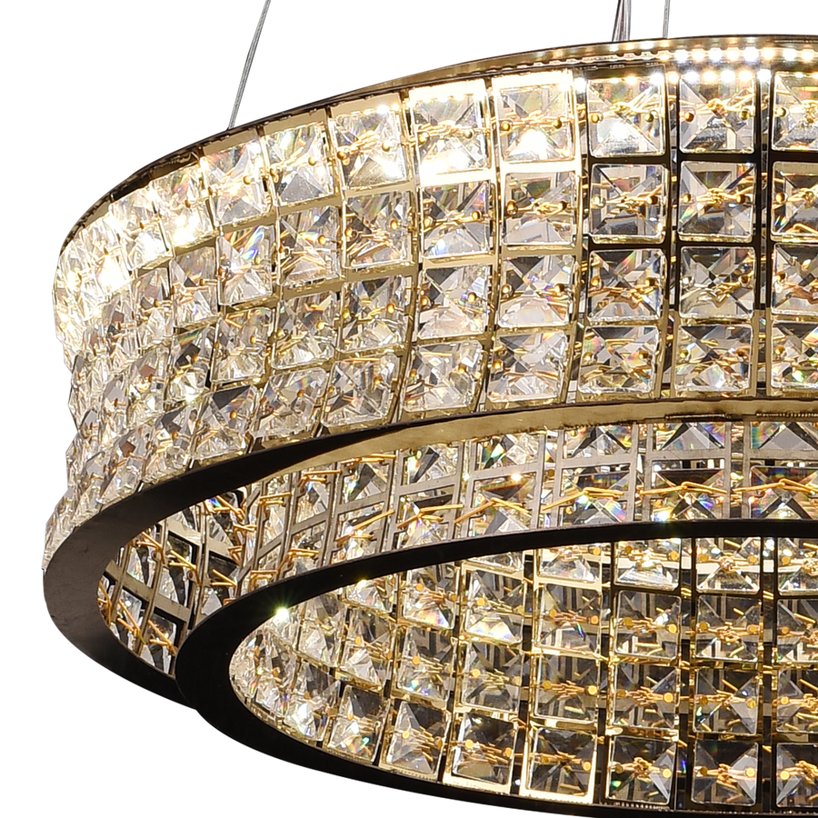 Lampadario LED con telecomando, LLC160/500GD, cristallo e metallo, 54W, dimmerabile, altezza regolabile, luce fredda/calda/neutra, illuminazione di lusso Lampadari LED con telecomando Titolo predefinito Alessandro Design