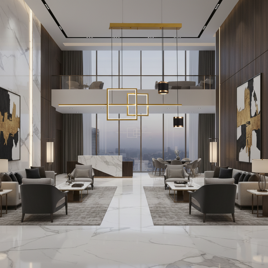 Lampadario a sospensione LED con telecomando DENISSE 81W, Luce Fredda/Calda/Neutra, Dimmerabile, Oro, Altezza regolabile, 2233/4GD Lampadari a LED con telecomando Titolo predefinito Alessandro Design