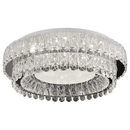Lampadario LED con telecomando, LLC153/500CH, cristallo e metallo, 59W, 1 cerchio, dimmerabile, altezza regolabile, luce fredda/calda/neutra, illuminazione di lusso Lampadari LED con telecomando Titolo predefinito Alessandro Design