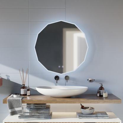 Specchio rotondo a LED, 80 cm, VIVO Touch, sistema antiappannante, specchi dimmerabili Korman E Titolo predefinito Alessandro Design