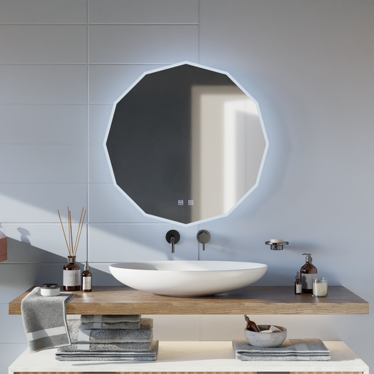 Specchio rotondo a LED, 80 cm, VIVO Touch, sistema antiappannante, specchi dimmerabili Korman E Titolo predefinito Alessandro Design