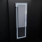 Specchio rettangolare a LED, 45x140cm, sensore radar Giulia Marcello, sistema antiappannante, orologio e termometro, Dimabila, Dressing Couture Dressing Mirrors Titolo predefinito Alessandro Design