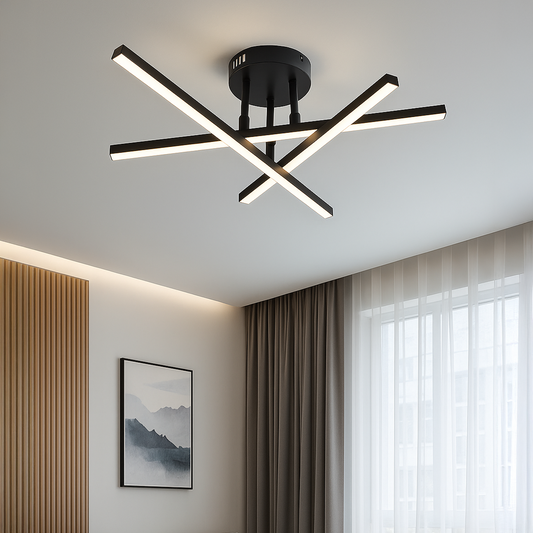 Lampadario LED con telecomando 41W, 3 Elementi, Lineare, Luce Fredda/Calda/Neutra, Dimmerabile, Nero Lampadari LED con Telecomando Titolo predefinito Alessandro Design