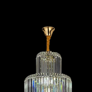 Lampadario in Cristallo CC8043/600H1800GD, Diametro 60 cm, Altezza 180 cm, Oro Lucido, Altezza Regolabile, Design Elegante Lampadario in Cristallo Titolo predefinito Alessandro Design