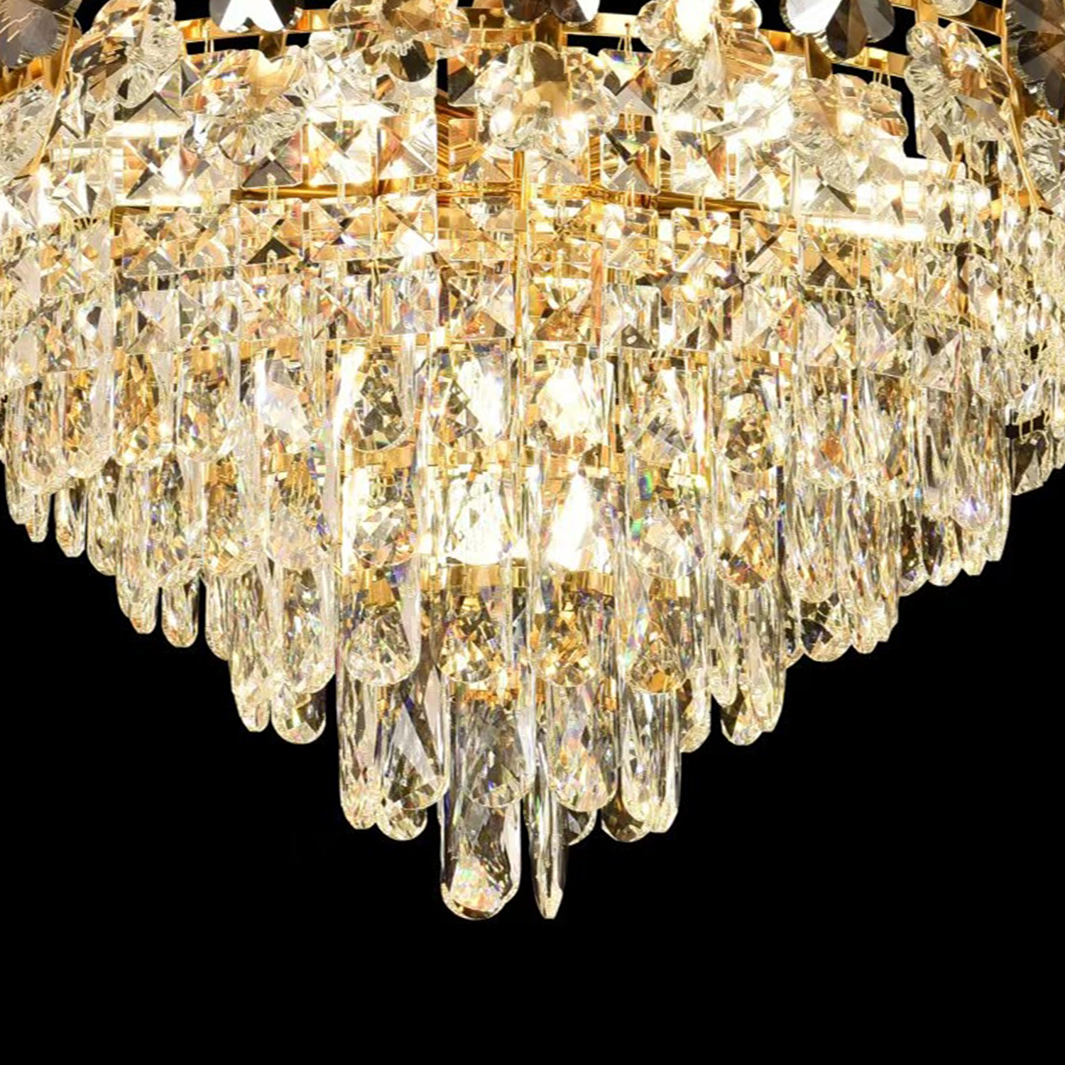Lampadario in Cristallo FLORENCE Eleganza 9x E14, Diametro 50cm, Oro Lucido, Altezza Regolabile Lampadari in Cristallo Titolo predefinito Alessandro Design