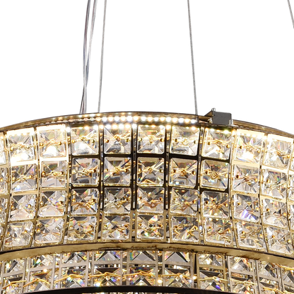 Lampadario LED con telecomando, LLC160/500GD, cristallo e metallo, 54W, dimmerabile, altezza regolabile, luce fredda/calda/neutra, illuminazione di lusso Lampadari LED con telecomando Titolo predefinito Alessandro Design