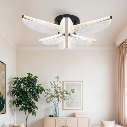 Lampadario LED con Telecomando TULLIO 67W, 6 Petali, Luce Fredda/Calda/Neutra, Dimmerabile, Nero Lampadari LED con Telecomando Titolo predefinito Alessandro Design
