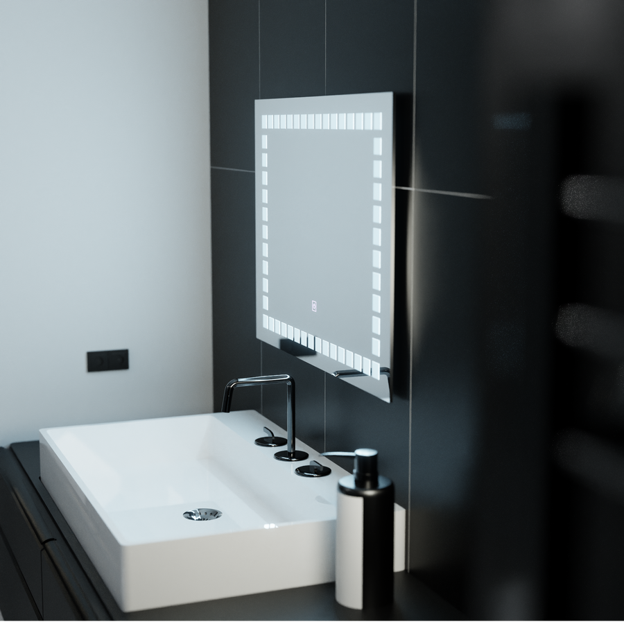 Specchio rettangolare a LED, 80x60 cm, Grid Light Basic Touch Specchi Korman C Titolo predefinito Alessandro Design