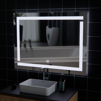 Giga LED Mirror, 80x60cm, Argento, Touch, Luce 6000K Korman Mirrors E Titolo predefinito Alessandro Design