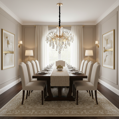 Lampadario in Cristallo PALERMO Elegance 5xE14, Diametro 50cm, Oro