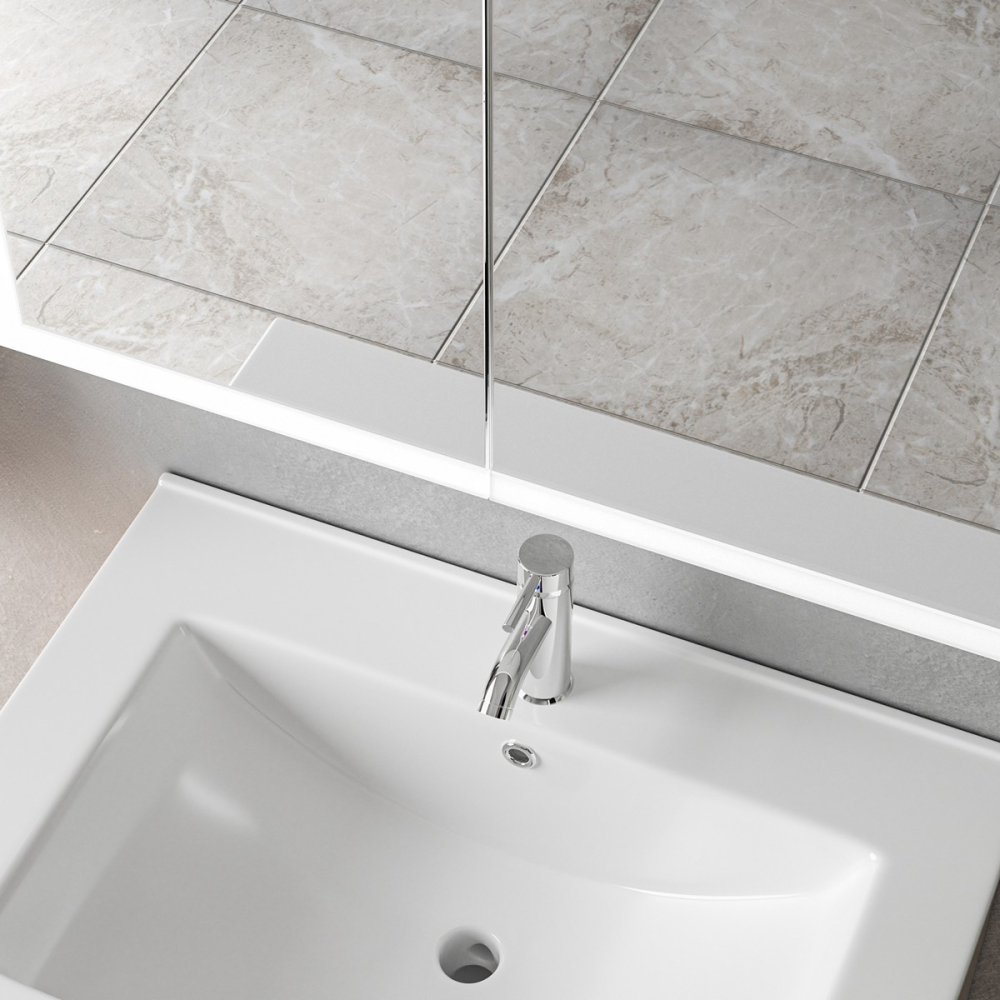 Specchio Armadio LED MODA 60x70 cm Bianco Illuminazione Perimetrale e Sensore Radar Specchi Armadio Titolo predefinito Alessandro Design