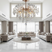 Lampadario in Cristallo PALERMO Elegance 5xE14, Diametro 50cm, Oro