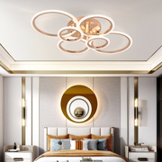 Lampadario LED con Telecomando BETTY 81W, 6 Cerchi, Luce Fredda/Calda/Neutra, Dimmerabile, Lampadari LED Oro Lucido con Telecomando Titolo predefinito Alessandro Design