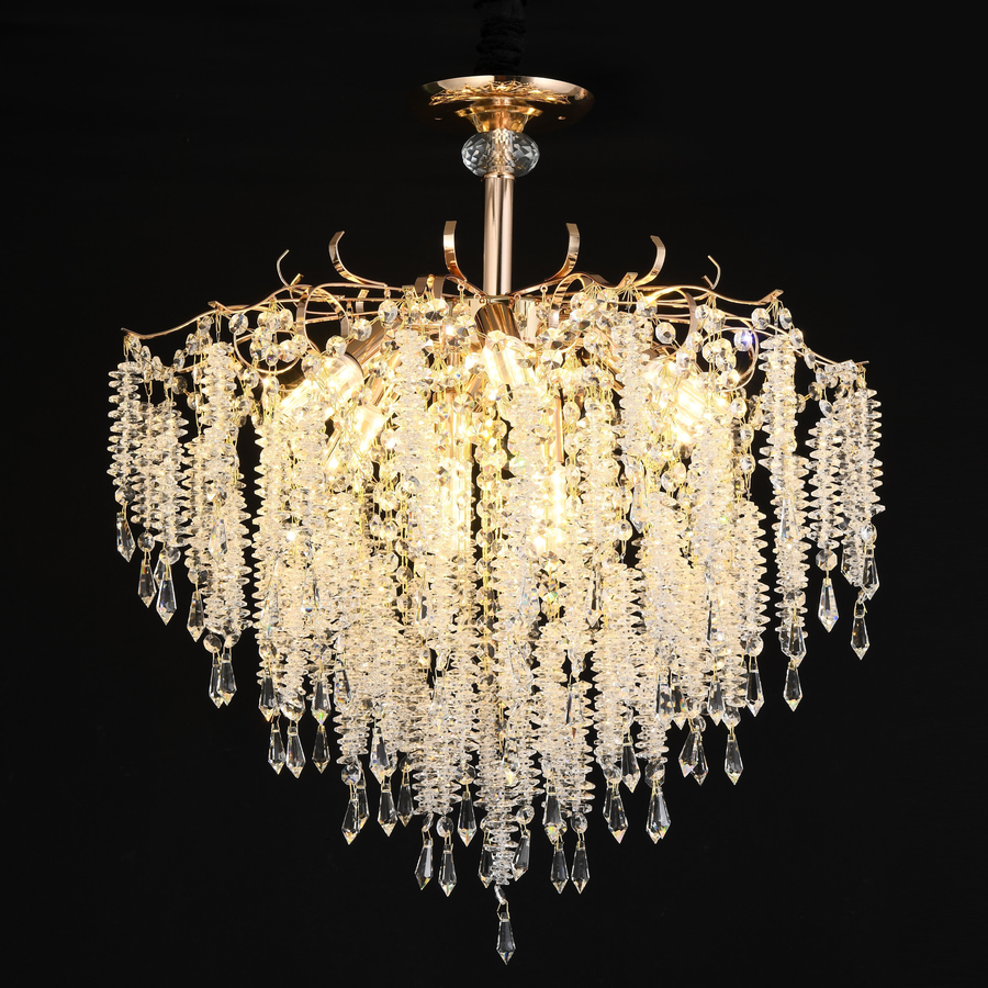 Candelabru Cristal STROZZI Magno 8xE14, Diametru 60cm, Auriu Candelabre Cristal Default Title Alessandro Design