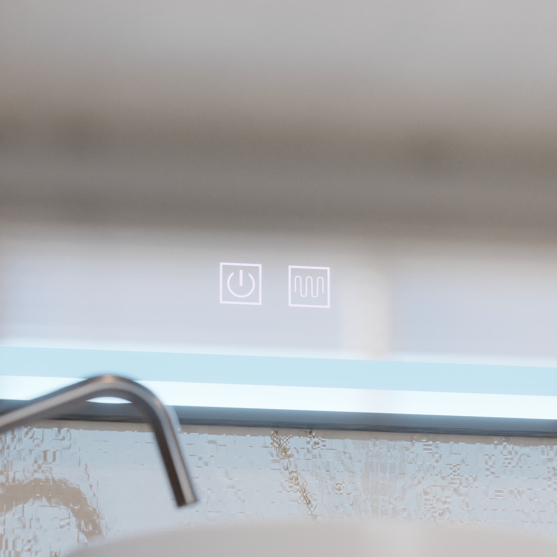 Specchio rettangolare a LED 80x60 cm – Sistema EDGE Touch Demister, Specchi con cornice nera Korman E Titolo predefinito Alessandro Design
