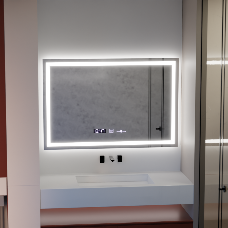 Specchio LED rettangolare 120x80cm Vérité MotionGlow Marcello, Sistema di disappannamento, Orologio e Termometro, Specchi Dimmerabili Marcello Titolo predefinito Alessandro Design