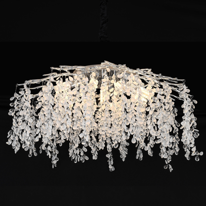 Candelabri di cristallo WILLOW, 9x E14, diametro 50 cm, candelabri di cristallo cromati Titolo predefinito Alessandro Design