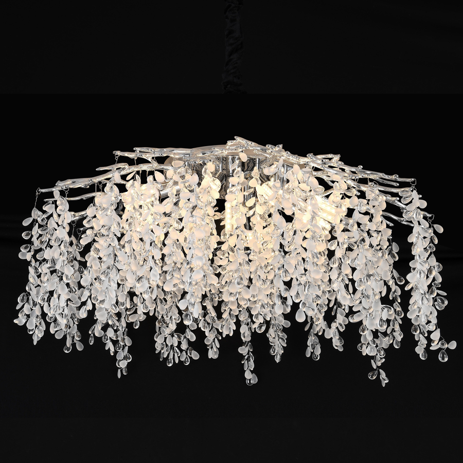 Candelabri di cristallo WILLOW, 9x E14, diametro 50 cm, candelabri di cristallo cromati Titolo predefinito Alessandro Design