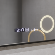 Specchio LED Francesca Sensore MotionGlow 60x80 cm Luce Calda/Fredda/Neutra Dimmerabile Cornice Nera Sistema Disappannante Spazzolato Termometro Orologio Collezione Marcello Funghi Marcello Specchi Titolo predefinito Alessandro Design