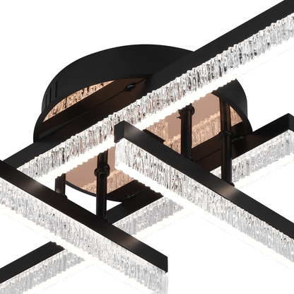 Lampadario LED con Telecomando LT179/4BK, 34W, 4 Elementi, Luce Fredda/Calda/Neutra, Dimmerabile, Nero Lampadari LED con Telecomando Titolo predefinito Alessandro Design