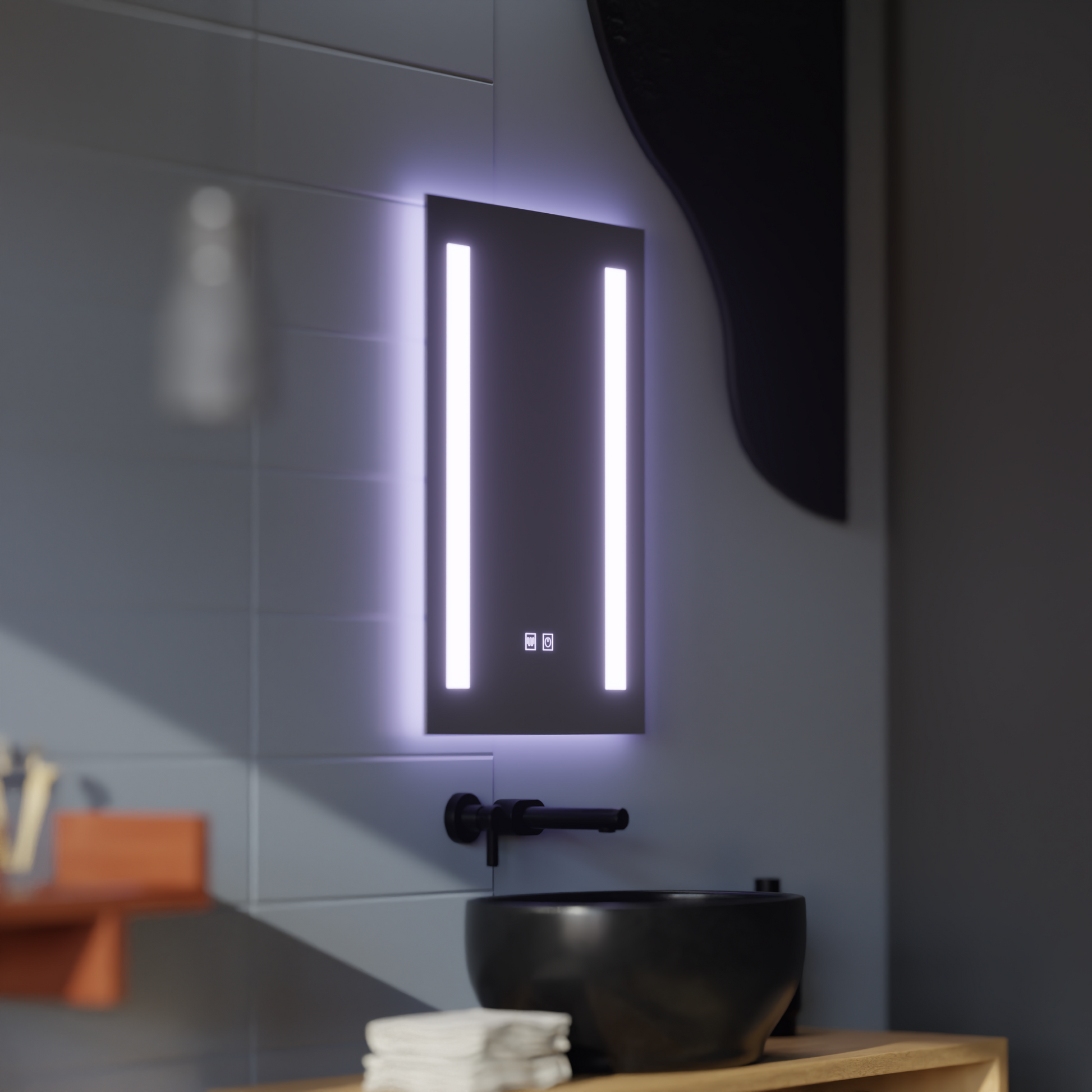 Specchio rettangolare a LED, 50x70 cm, C206S/50X70 Touch, sistema Demister, specchi dimmerabili Korman C Titolo predefinito Alessandro Design