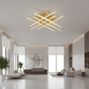Lampadario LED con Telecomando LINEX, 81W, Luce 3000K/4000K/6000K, Dimmerabile, Oro Lampadari LED con Telecomando Titolo predefinito Alessandro Design