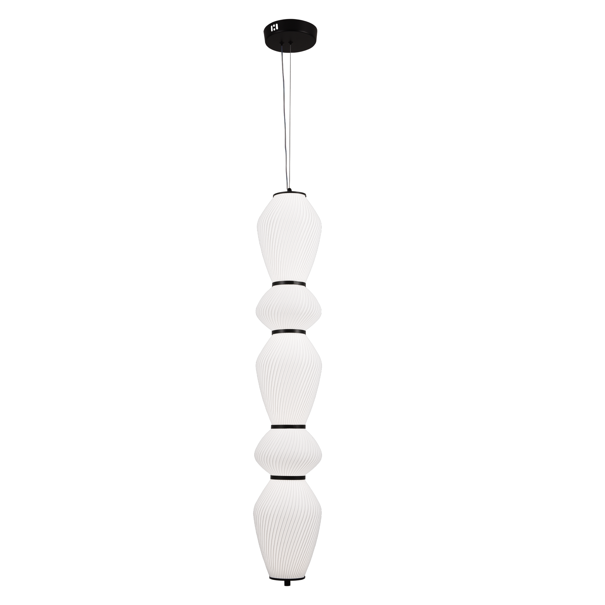 Lampadario LED a Sospensione con Telecomando 77W, LM510/5BK, Altezza Regolabile, Luce Calda/Fredda/Neutra 3000K/4000K/6000K, Bianco, Lampadari LED con Telecomando in Metallo Titolo predefinito Alessandro Design