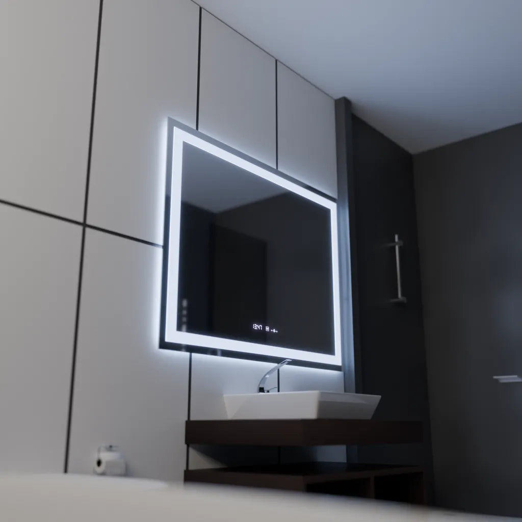 Specchio LED rettangolare 120x80cm Vérité MotionGlow Marcello, Sistema di disappannamento, Orologio e Termometro, Specchi Dimmerabili Marcello Titolo predefinito Alessandro Design