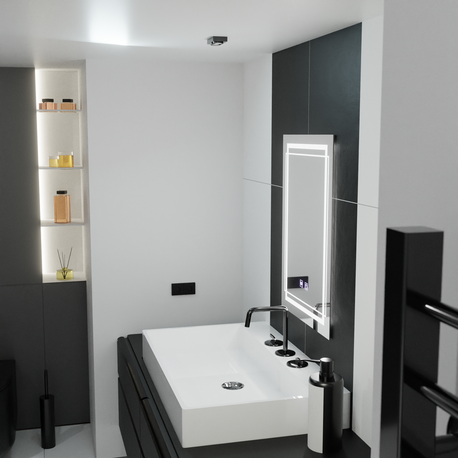 Specchio LED rettangolare, 60x80cm, KOVEN Touch, Sistema Demister, Specchi Dimmerabili Korman E Titolo predefinito Alessandro Design