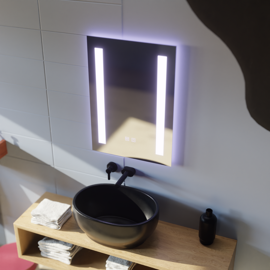 Specchio rettangolare a LED, 50x70 cm, C206S/50X70 Touch, sistema Demister, specchi dimmerabili Korman C Titolo predefinito Alessandro Design